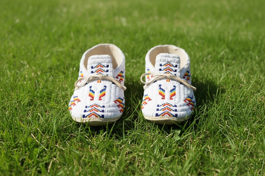 Native American Beaded Moccasins for Powwow PWMC601