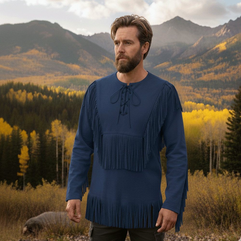 Mountain Man Buckskin Leather Shirt for Men PMS501
