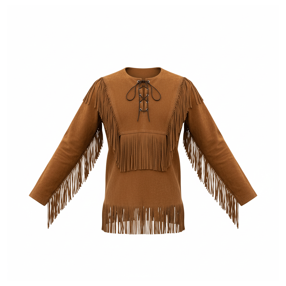Mountain Man Buckskin Leather Shirt for Men PMS501