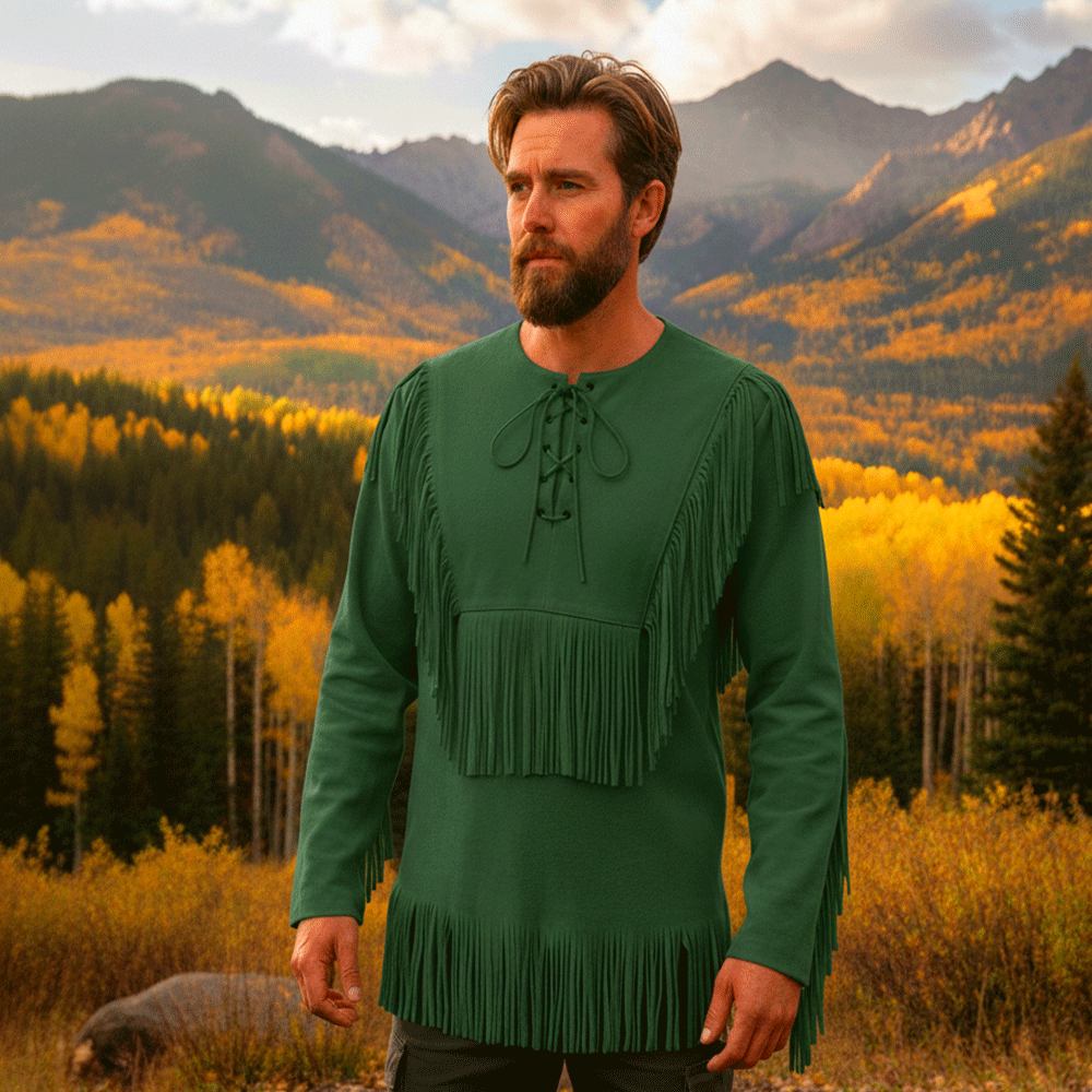 Mountain Man Buckskin Leather Shirt for Men PMS501