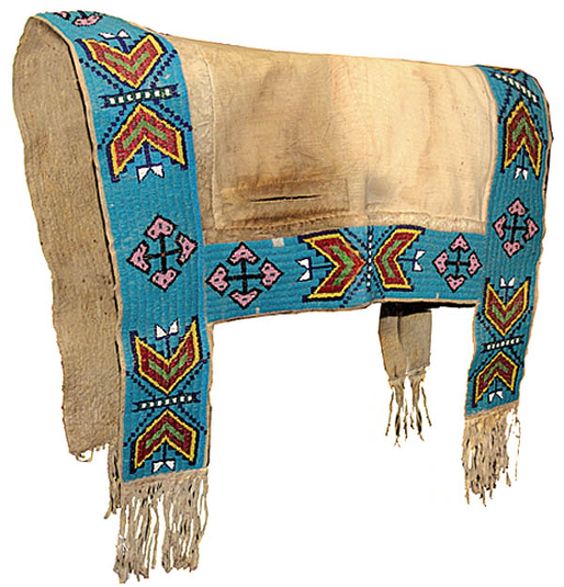 Handcrafted Native American Beaded Horse Regalia Saddle Blanket PWSD121