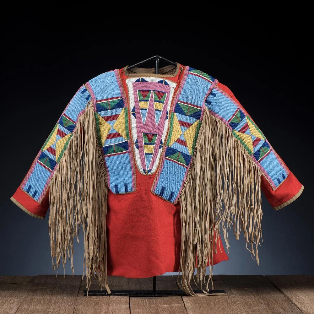 Native American Beaded Powwow Regalia Crow War Shirt PWS812