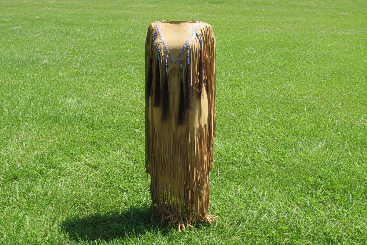 Brown fringed POWWOW REGALIA