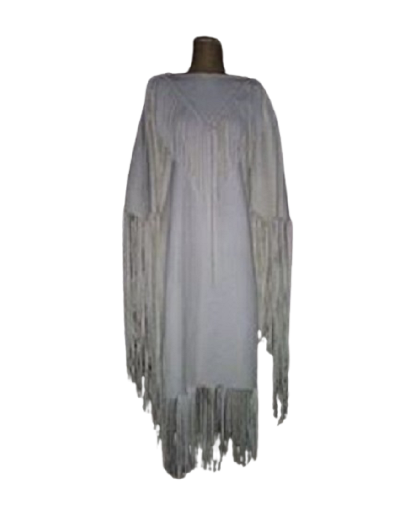 Native American Woman White Leather Dress I Wedding Dress PWD1067