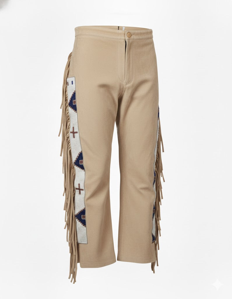 Native American Beaded Suede Leather Pant for Powwow NP102