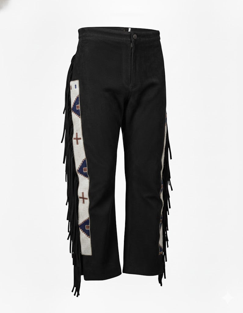 Native American Beaded Suede Leather Pant for Powwow NP102