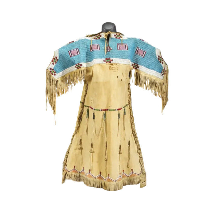 Native American Woman’s Beaded Yoke Dress for Powwow PWYD521
