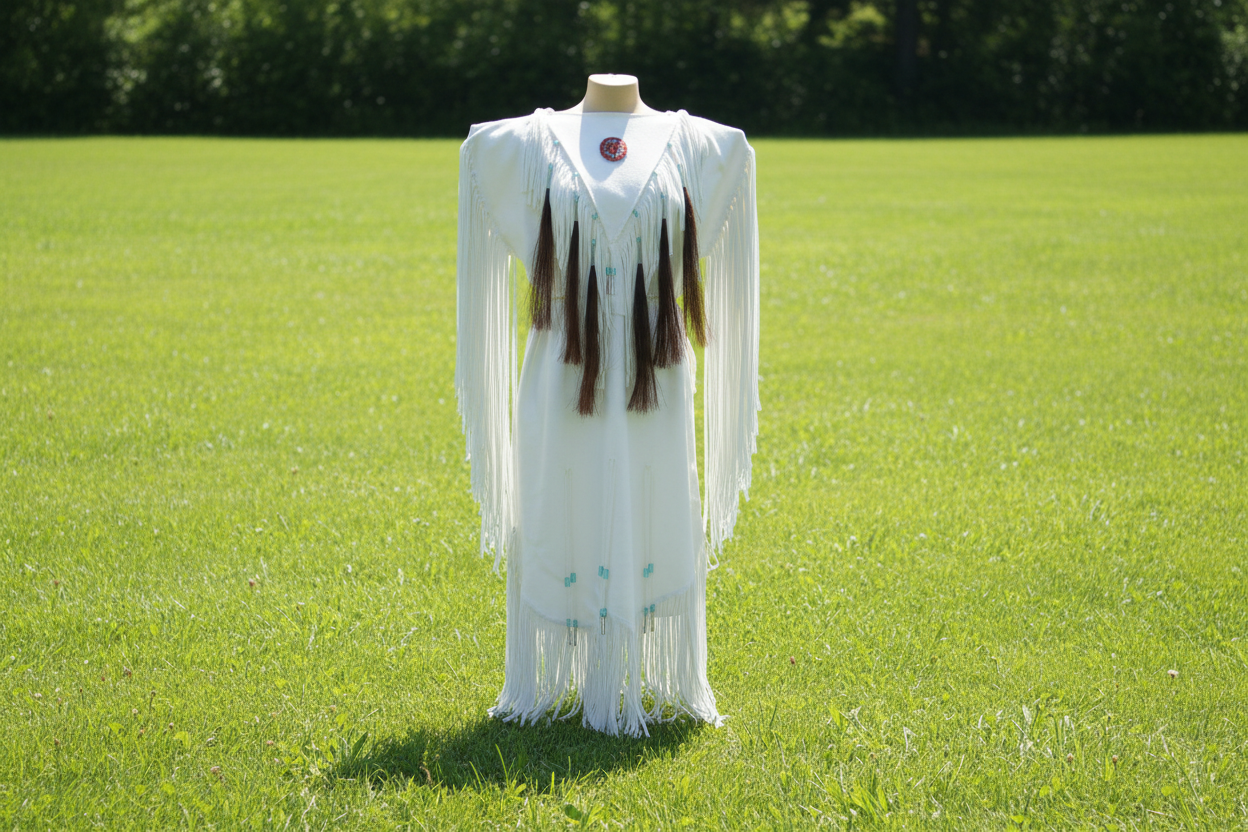 Native American Woman Leather Dress I Wedding Dress PWD101
