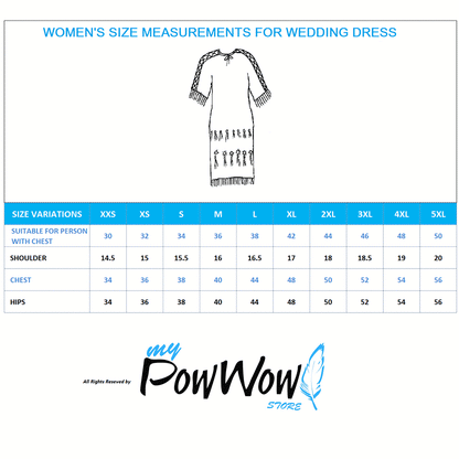 Native American Woman’s Beaded Yoke Dress for Powwow PWYD501