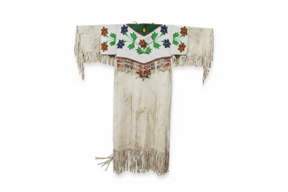 Native American Woman’s Floral Beaded Yoke Dress for Powwow PWYD509