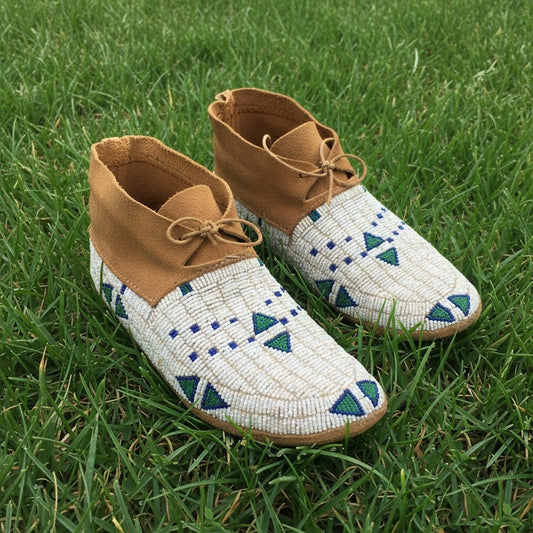 Native American Beaded Moccasins for Powwow PWMC691
