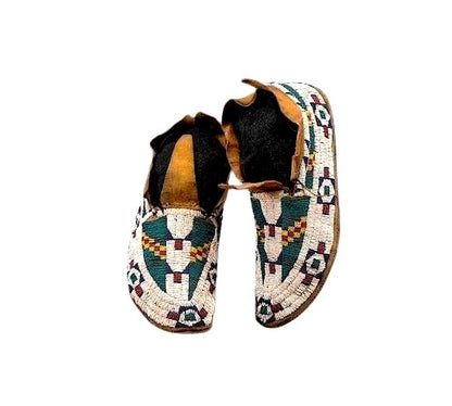 Native American Beaded Moccasins for Powwow PWMC708
