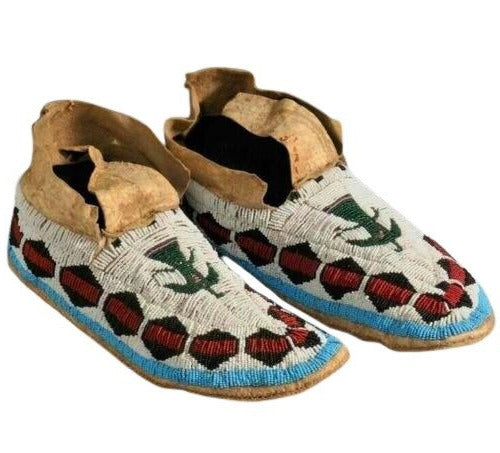 Native American Thunder Bird Beaded Moccasin