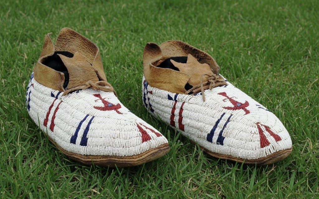 Native American Thunder Bird Beaded moccasin