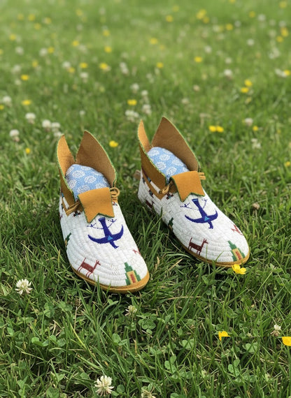Native American Thunder Bird Beaded moccasin