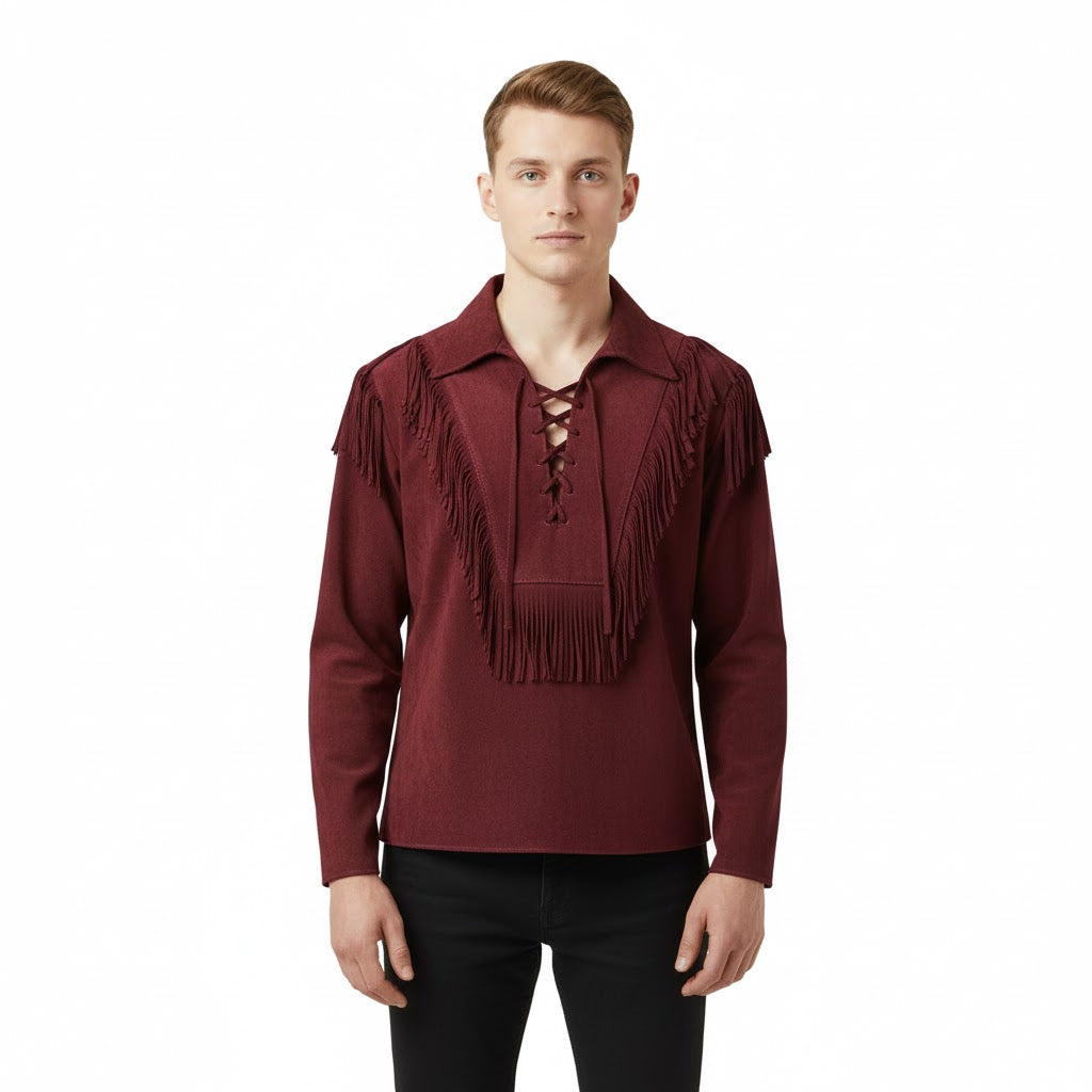 Mountain Man Buckskin Leather Shirt for Men PMS517