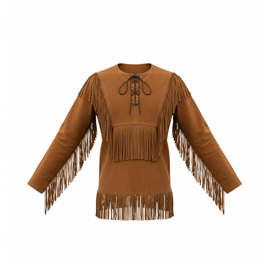 Mountain Man Buckskin Leather Shirt for Men PMS501