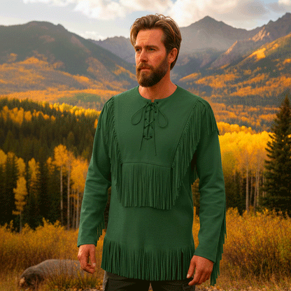 Mountain Man Buckskin Leather Shirt for Men PMS501