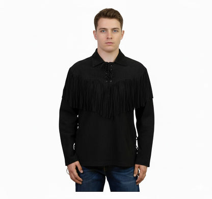 Mountain Man Buckskin Suede Leather Shirt for Men PMS502