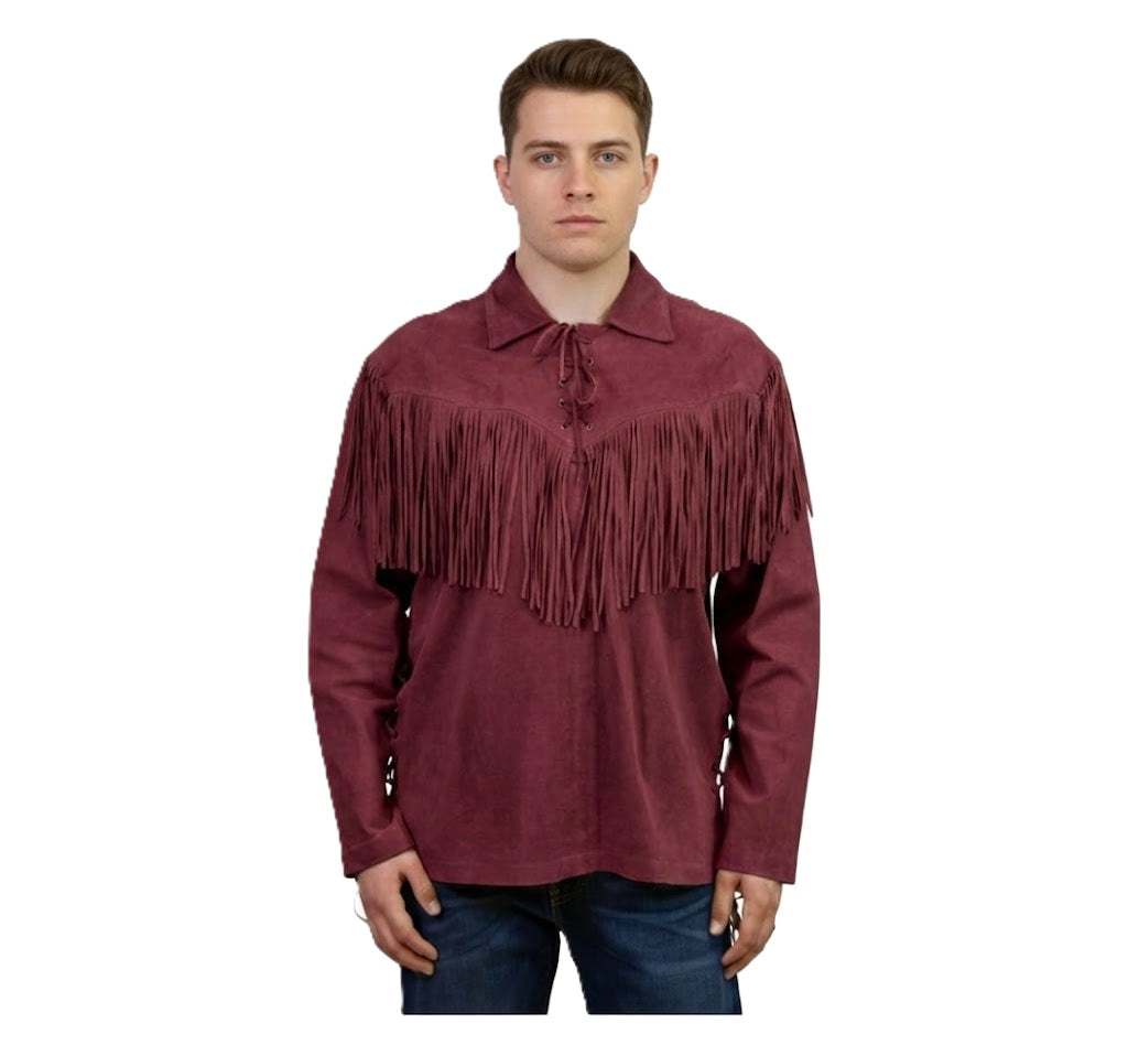Mountain Man Buckskin Suede Leather Shirt for Men PMS502