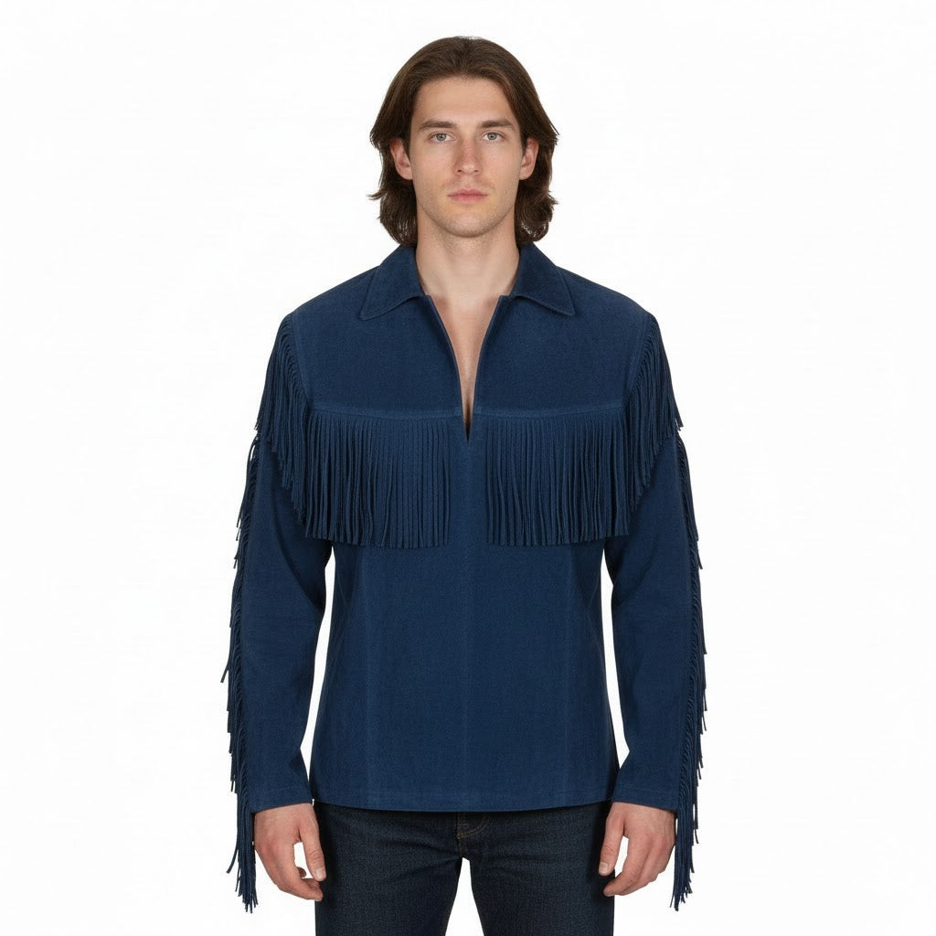 Mountain Man Buckskin Leather Shirt for Men PMS513