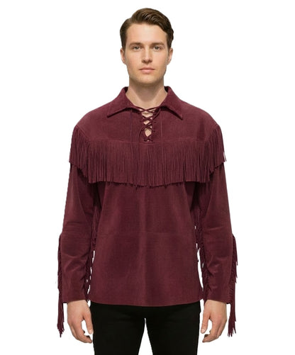 Mountain Man Buckskin Suede Leather Shirt for Men PMS503