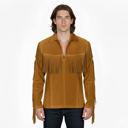 Mountain Man Buckskin Leather Shirt for Men PMS513