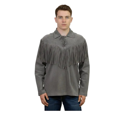 Mountain Man Buckskin Suede Leather Shirt for Men PMS502