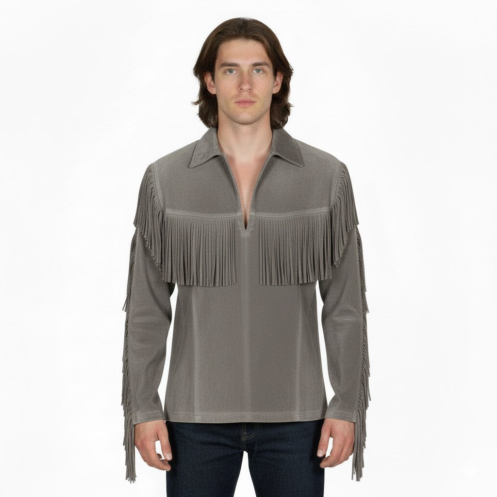 Mountain Man Buckskin Leather Shirt for Men PMS513