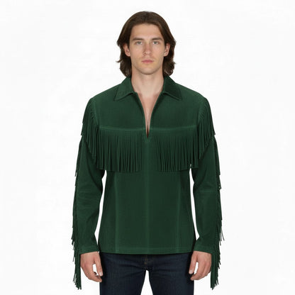Mountain Man Buckskin Leather Shirt for Men PMS513