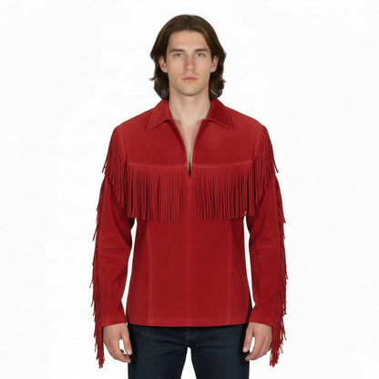 Mountain Man Buckskin Leather Shirt for Men PMS513