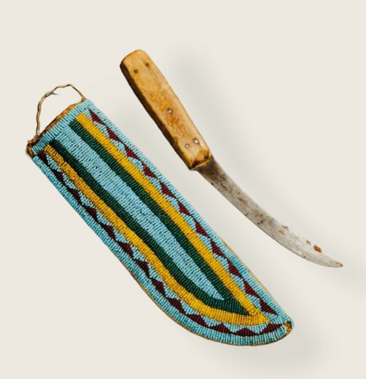 Native American Beaded Knife Sheath for Powwow PWKN108