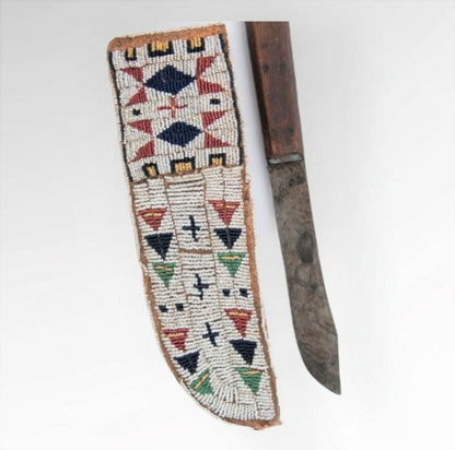 Native American Beaded Knife Sheath for Powwow PWKN109