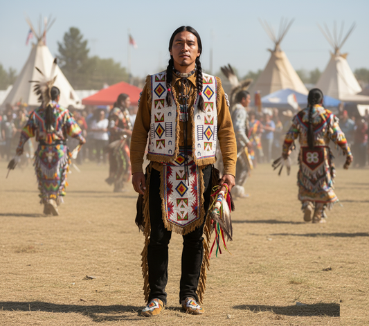 Native American Powwow Beaded Vest for Men NPV105