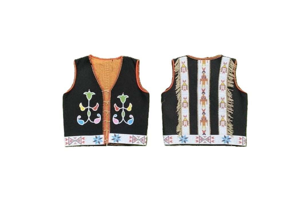 Native American Powwow Black Wool