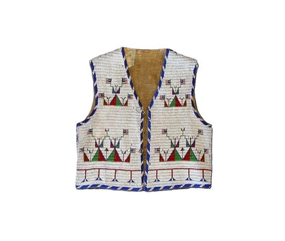 Native American Powwow Front Beaded Vest for Men NFV145