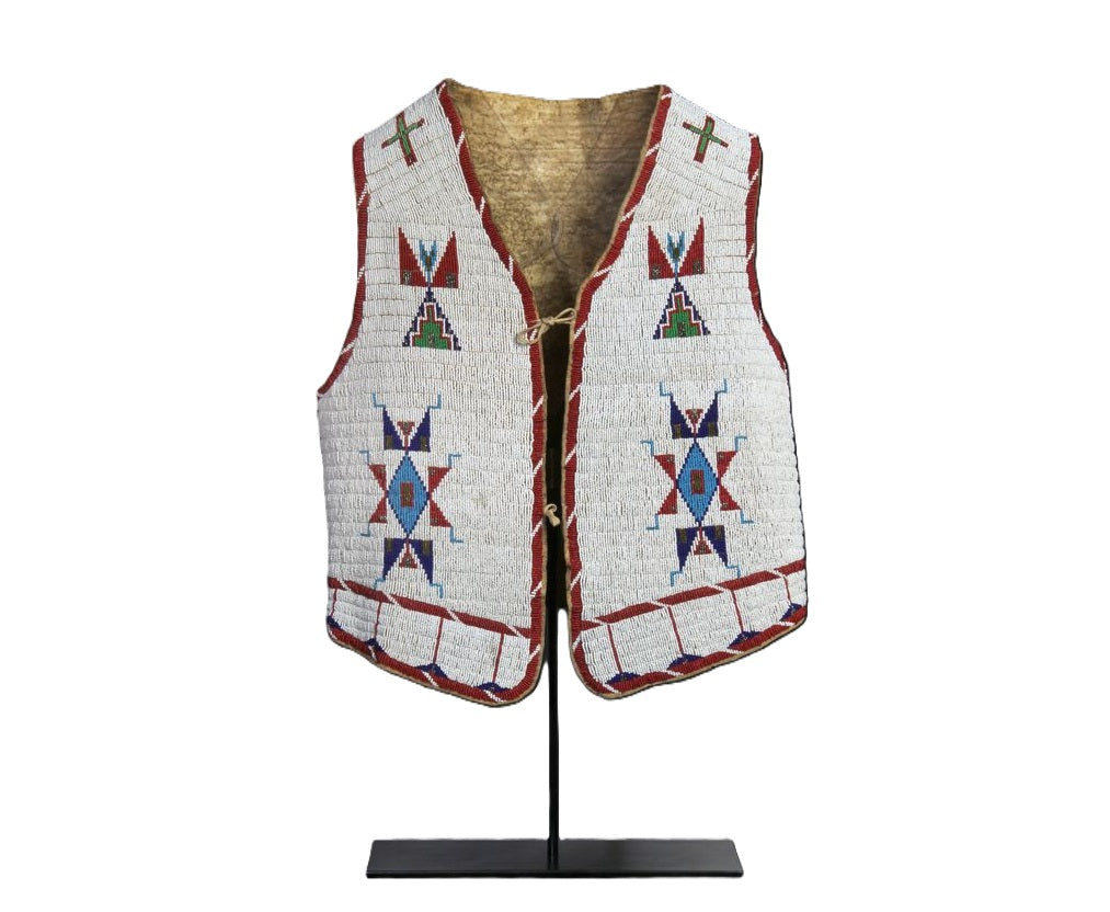 Native American Powwow Front Beaded Vest for Men NFV173