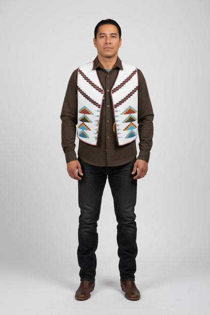 Traditional patterned vest powwow dance regalia