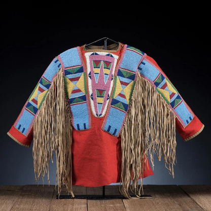 Native American Beaded Powwow Regalia Crow War Shirt PWS812