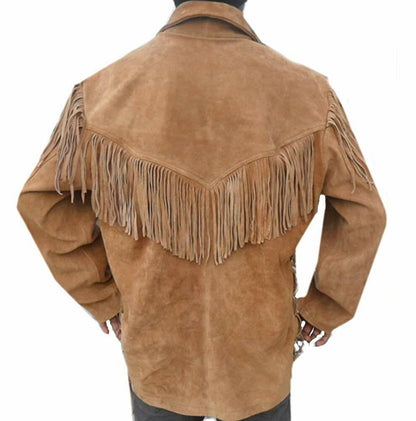 Mountain Man Buckskin Leather Shirt for Men PMS510