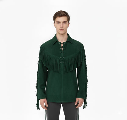 Mountain Man Buckskin Leather Shirt for Men PMS510