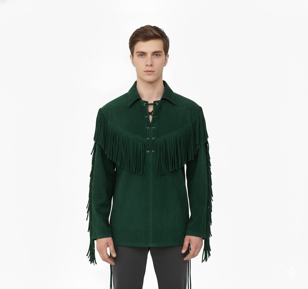 Mountain Man Buckskin Leather Shirt for Men PMS510