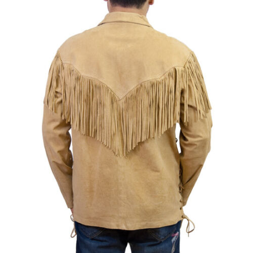 Mountain Man Buckskin Suede Leather Shirt for Men PMS502