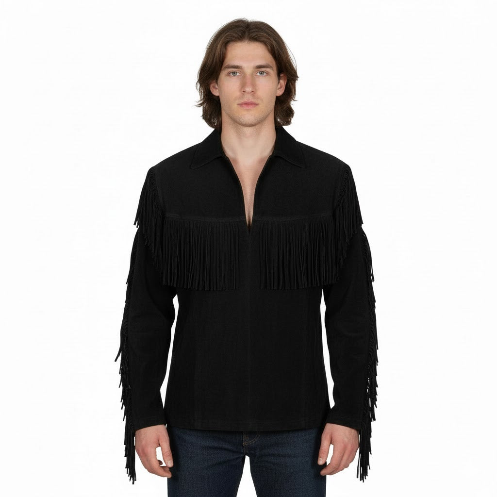 Mountain Man Buckskin Leather Shirt for Men PMS513