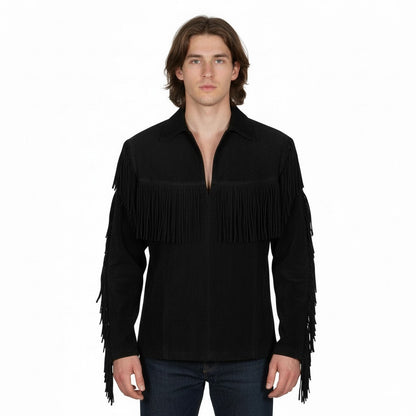 Mountain Man Buckskin Leather Shirt for Men PMS513