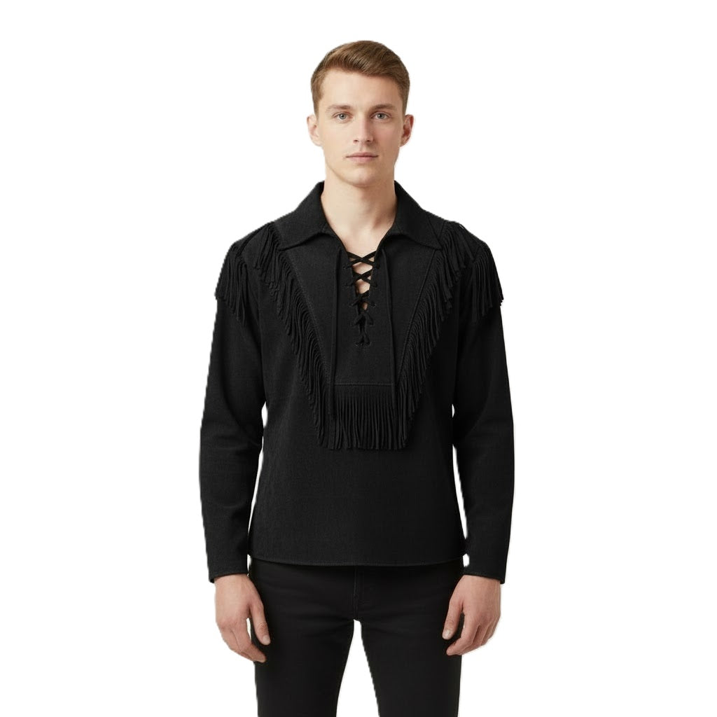 Mountain Man Buckskin Leather Shirt for Men PMS517