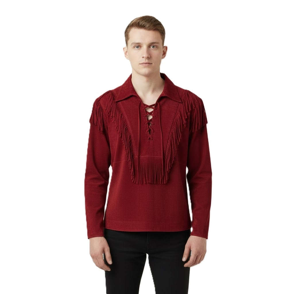 Mountain Man Buckskin Leather Shirt for Men PMS517