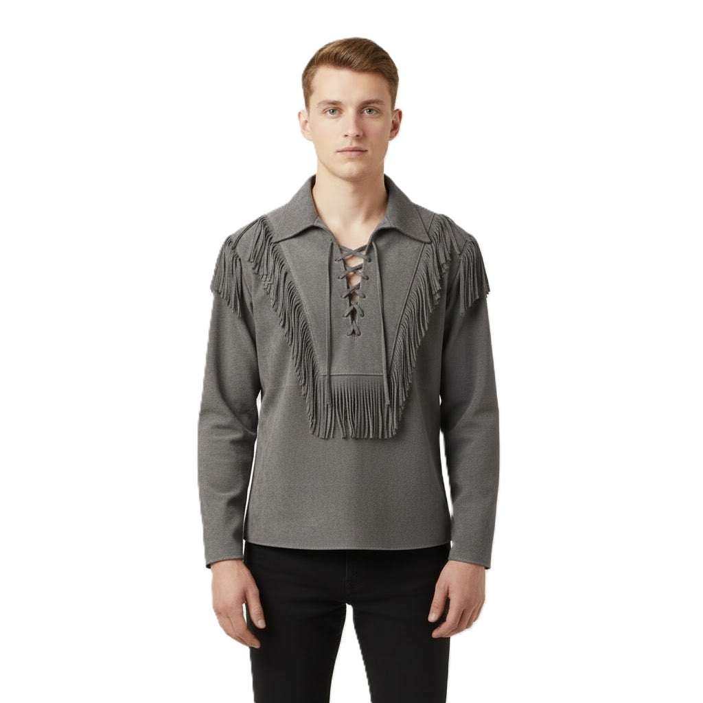 Mountain Man Buckskin Leather Shirt for Men PMS517