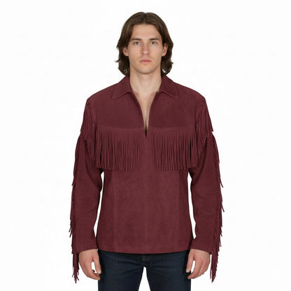 Mountain Man Buckskin Leather Shirt for Men PMS513