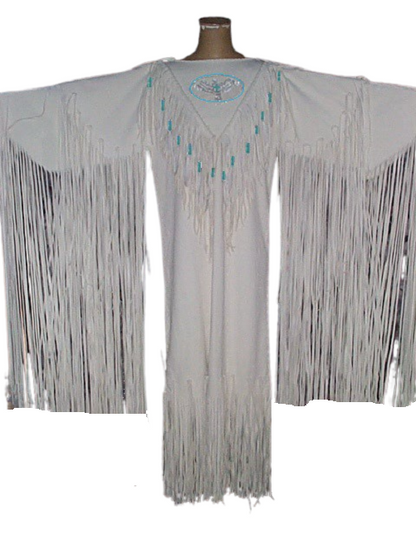 Native American Woman Leather Dress I Wedding Dress PWD105